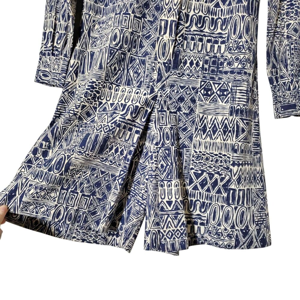 Vintage John Meyer Of Norwich Pleated Romper Size 12 Geometric Print Button Up - Picture 4 of 11